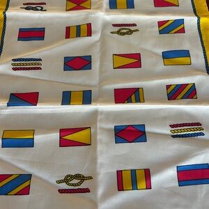 Colorful Nautical Print Scarf 12“ x 52“ red, white and blue with yellow